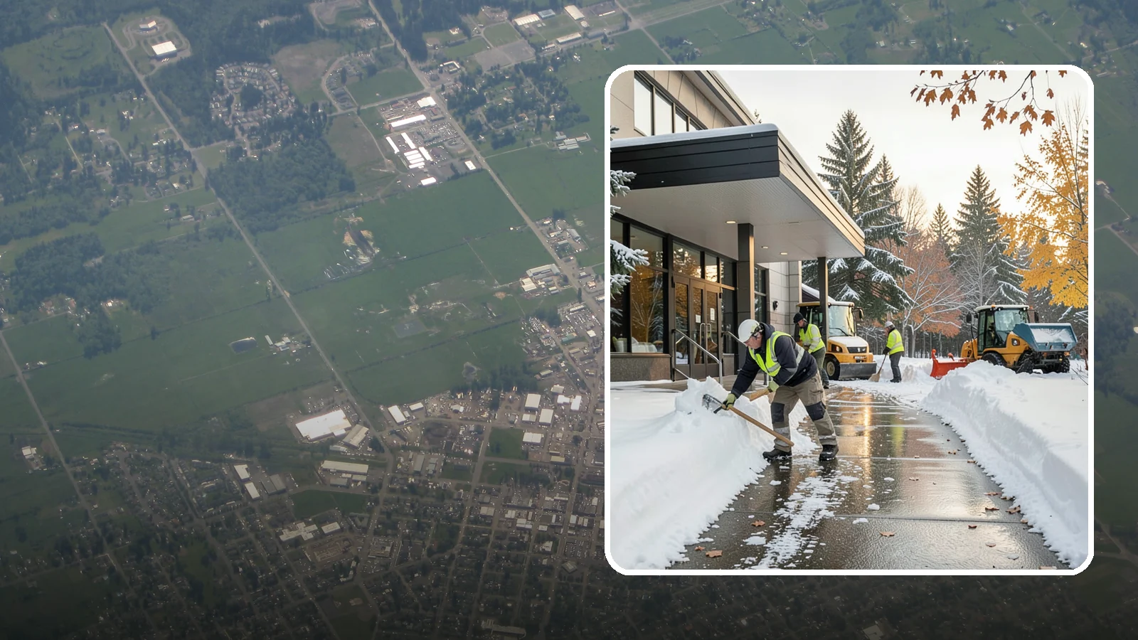 Building Entrance Clearing in Enumclaw, King County, WA - We clear building entrances and their approaches so everyone can enter safely during Western Washington snow and ice.