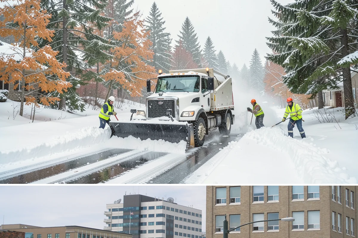 Building Entrance Clearing in Everett, Snohomish County, WA - Cleared first thing after every snowfall throughout the winter season.