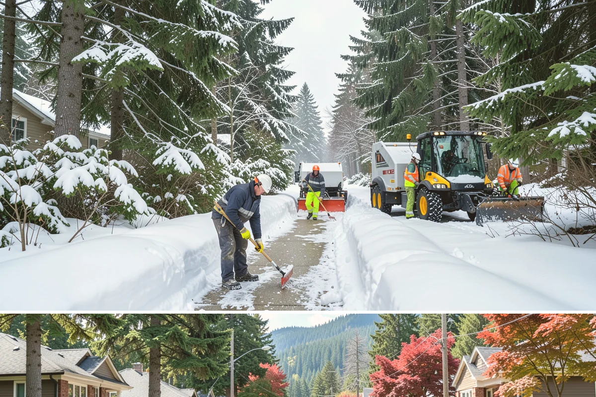 Building Entrance Clearing in Hunts Point, King County, WA - Cleared first thing after every snowfall throughout the winter season.