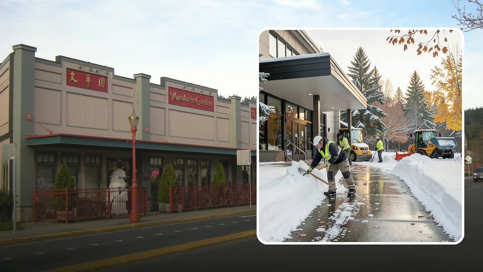 Building Entrance Clearing in Issaquah, King County, WA - We clear building entrances and their approaches so everyone can enter safely during Western Washington snow and ice.