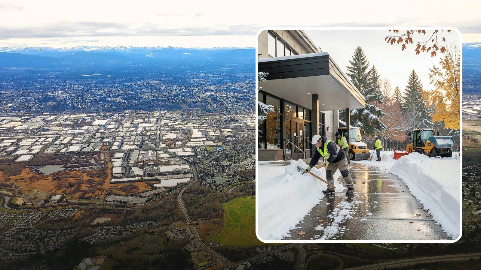 Building Entrance Clearing in Kent, King County, WA - We clear building entrances and their approaches so everyone can enter safely during Western Washington snow and ice.