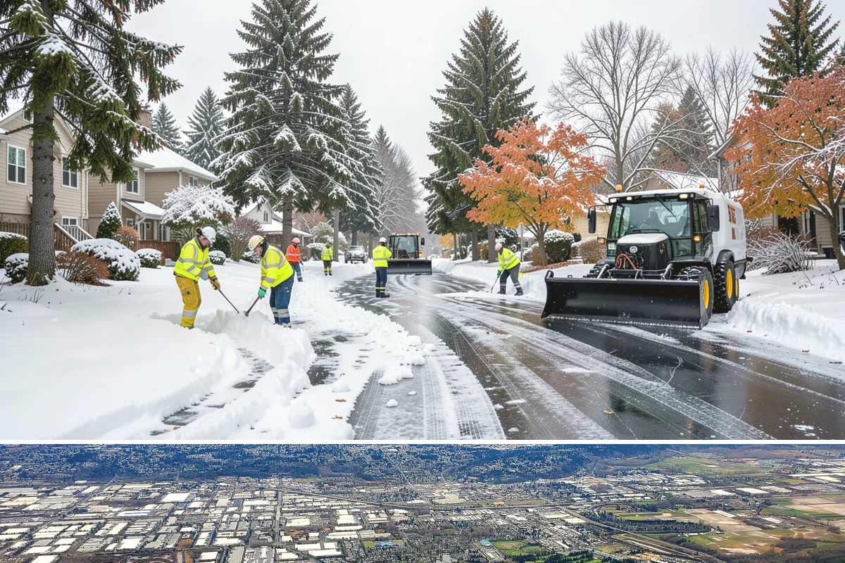 Building Entrance Clearing in Kent, King County, WA - Cleared first thing after every snowfall throughout the winter season.