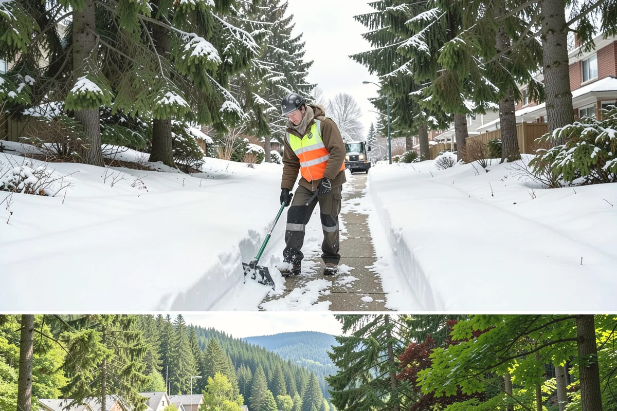 Building Entrance Clearing in Lake Forest Park, King County, WA - Cleared first thing after every snowfall throughout the winter season.