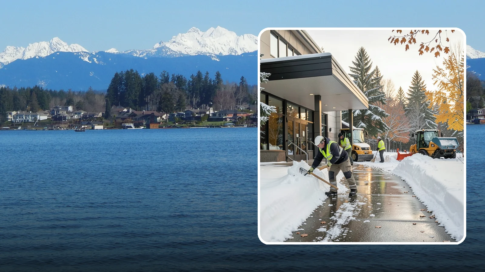 Building Entrance Clearing in Lake Stevens, Snohomish County, WA - We clear building entrances and their approaches so everyone can enter safely during Western Washington snow and ice.