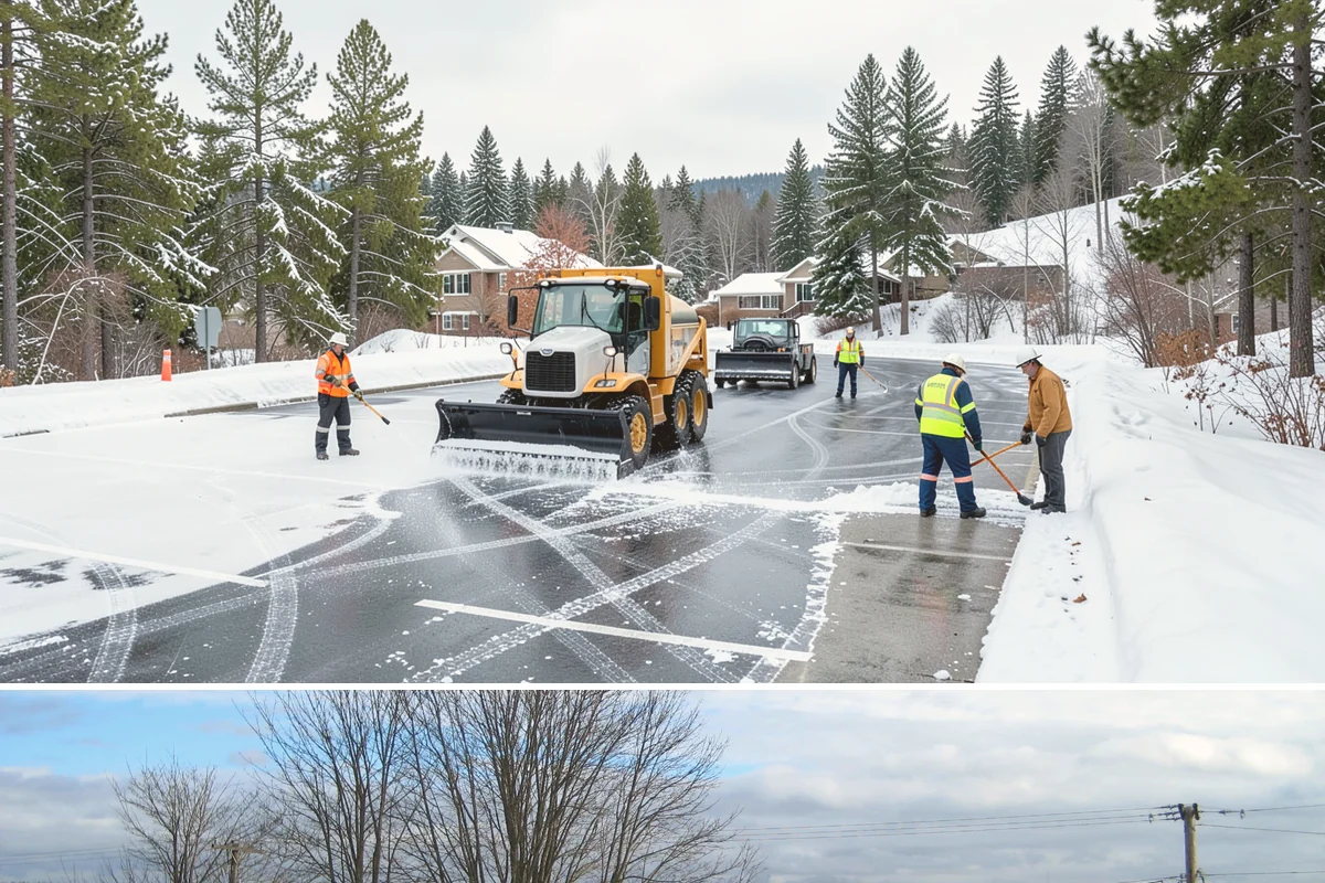 Building Entrance Clearing in Langley, Island County, WA - Cleared first thing after every snowfall throughout the winter season.