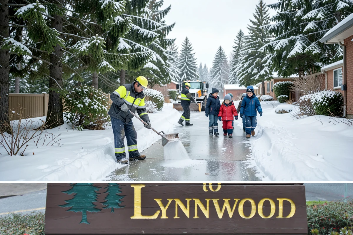 Building Entrance Clearing in Lynnwood, Snohomish County, WA - Cleared first thing after every snowfall throughout the winter season.