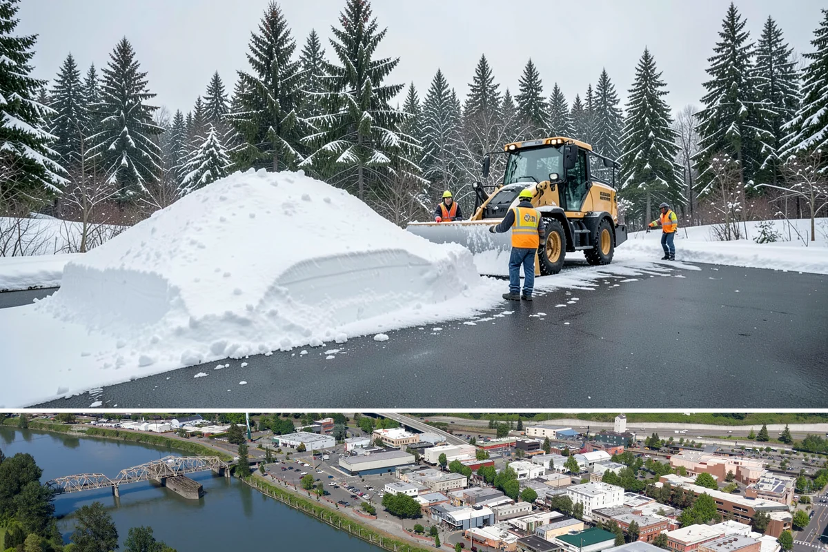 Building Entrance Clearing in Mount Vernon, Skagit County, WA - Cleared first thing after every snowfall throughout the winter season.