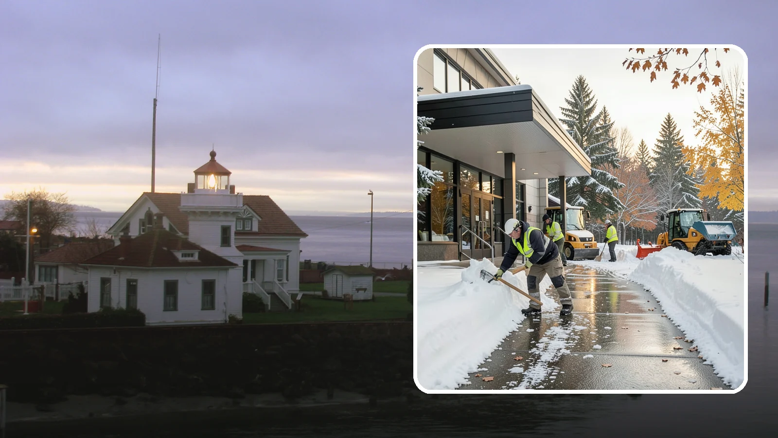 Building Entrance Clearing in Mukilteo, Snohomish County, WA - We clear building entrances and their approaches so everyone can enter safely during Western Washington snow and ice.