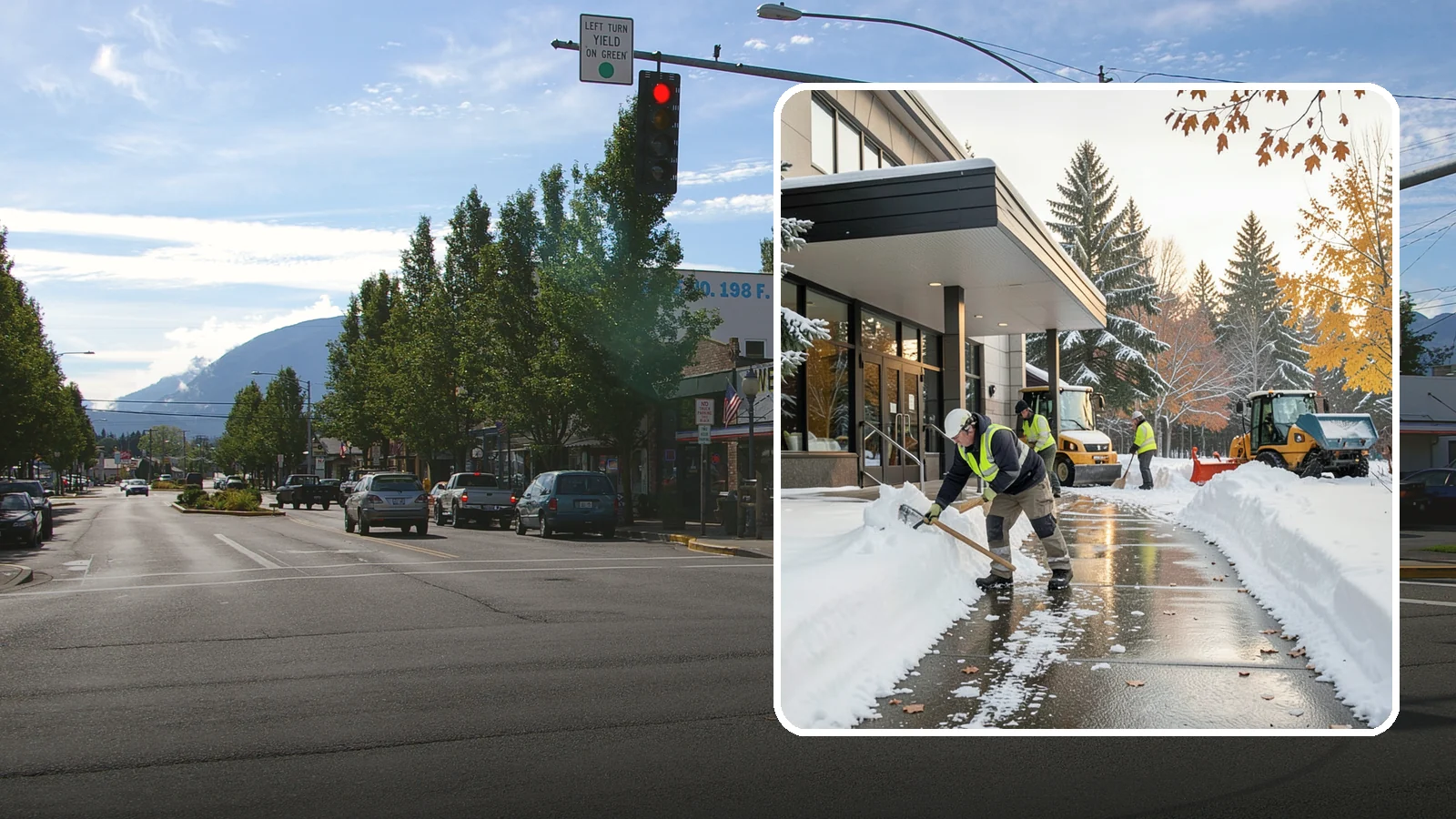 Building Entrance Clearing in North Bend, King County, WA - We clear building entrances and their approaches so everyone can enter safely during Western Washington snow and ice.