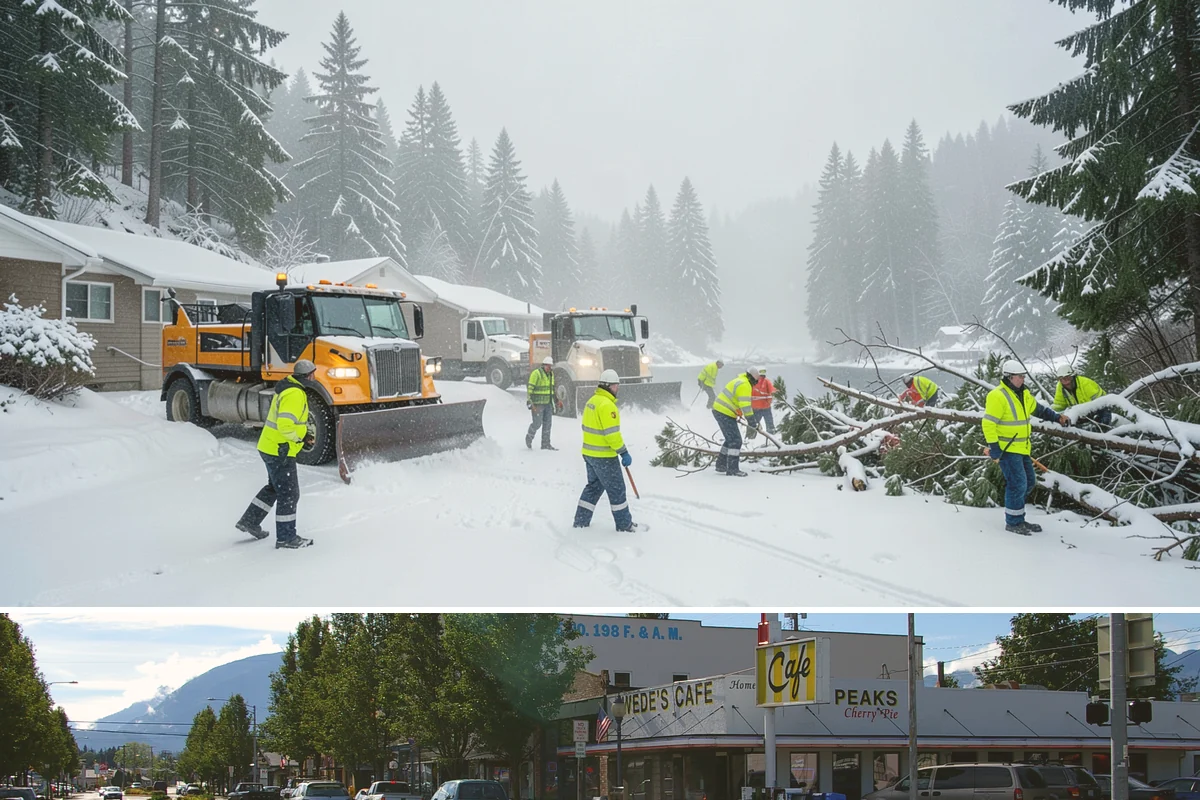 Building Entrance Clearing in North Bend, King County, WA - Cleared first thing after every snowfall throughout the winter season.
