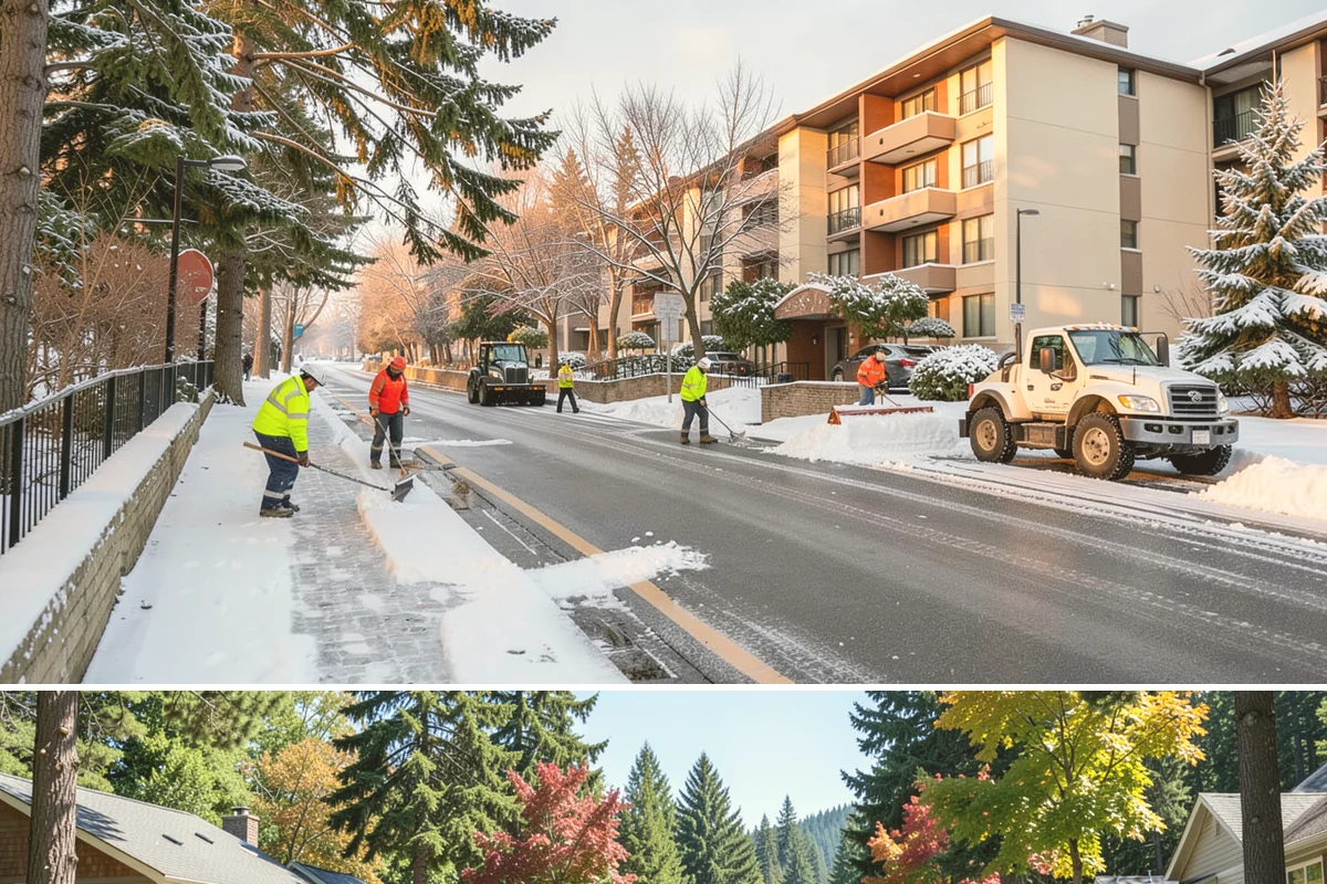Building Entrance Clearing in Orting, Pierce County, WA - Cleared first thing after every snowfall throughout the winter season.