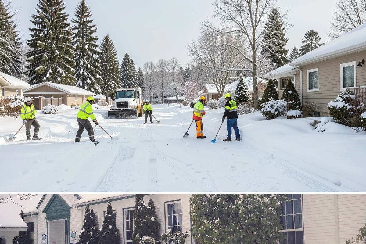 Building Entrance Clearing in Pacific, King County, WA - Cleared first thing after every snowfall throughout the winter season.