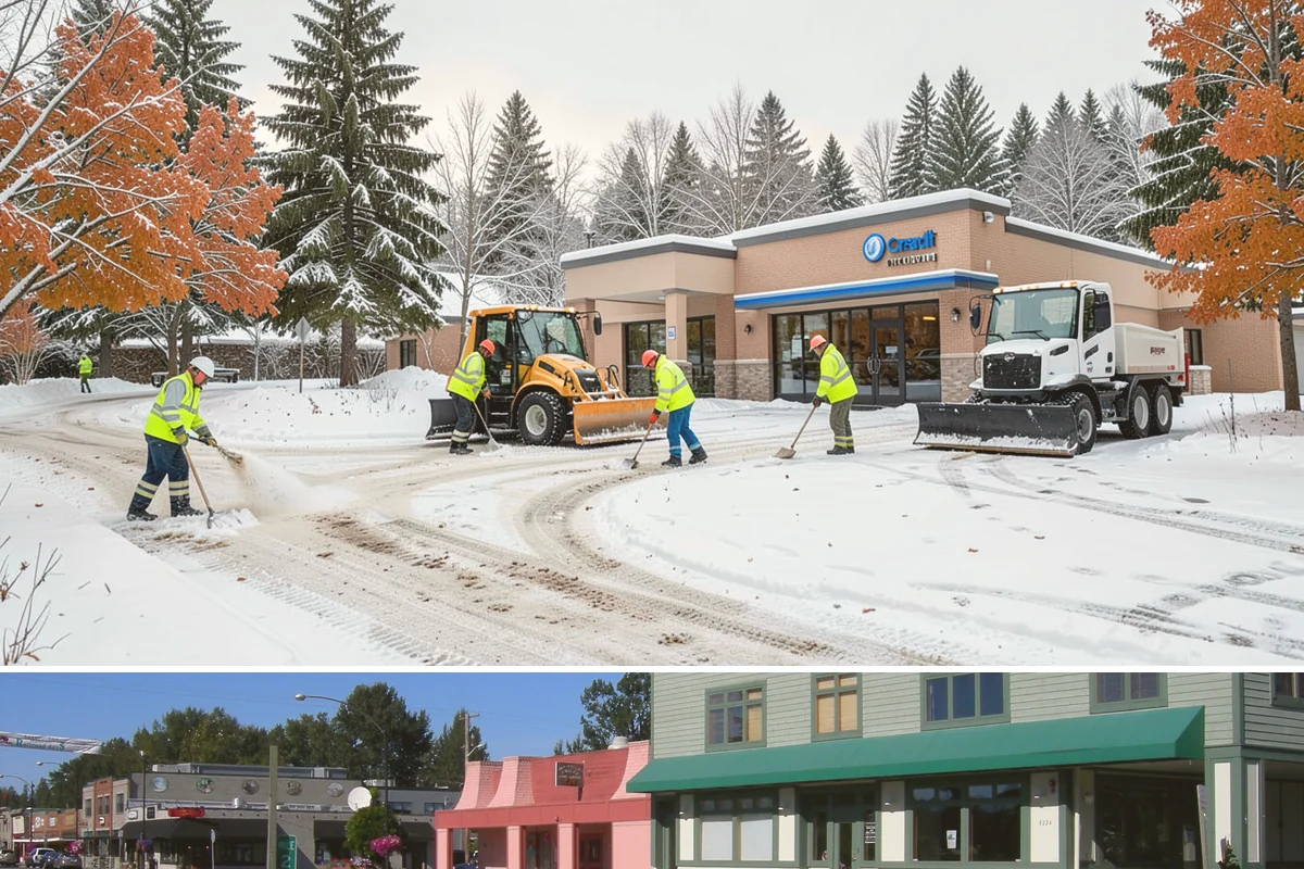 Building Entrance Clearing in Snoqualmie, King County, WA - Cleared first thing after every snowfall throughout the winter season.