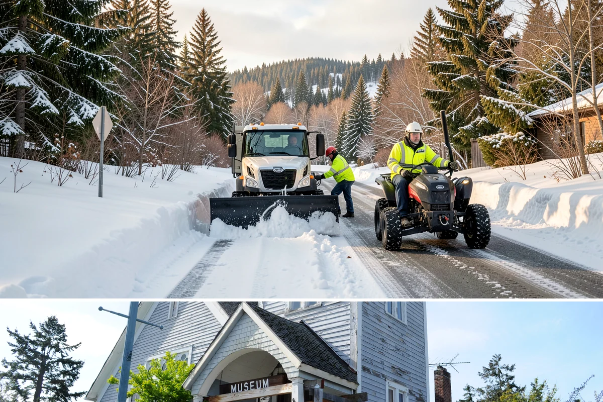Building Entrance Clearing in Steilacoom, Pierce County, WA - Cleared first thing after every snowfall throughout the winter season.