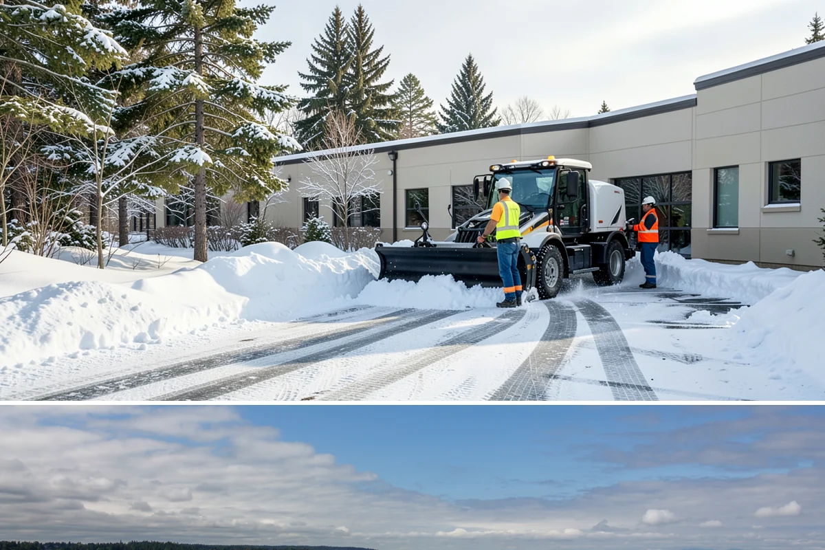 Building Entrance Clearing in University Place, Pierce County, WA - Cleared first thing after every snowfall throughout the winter season.