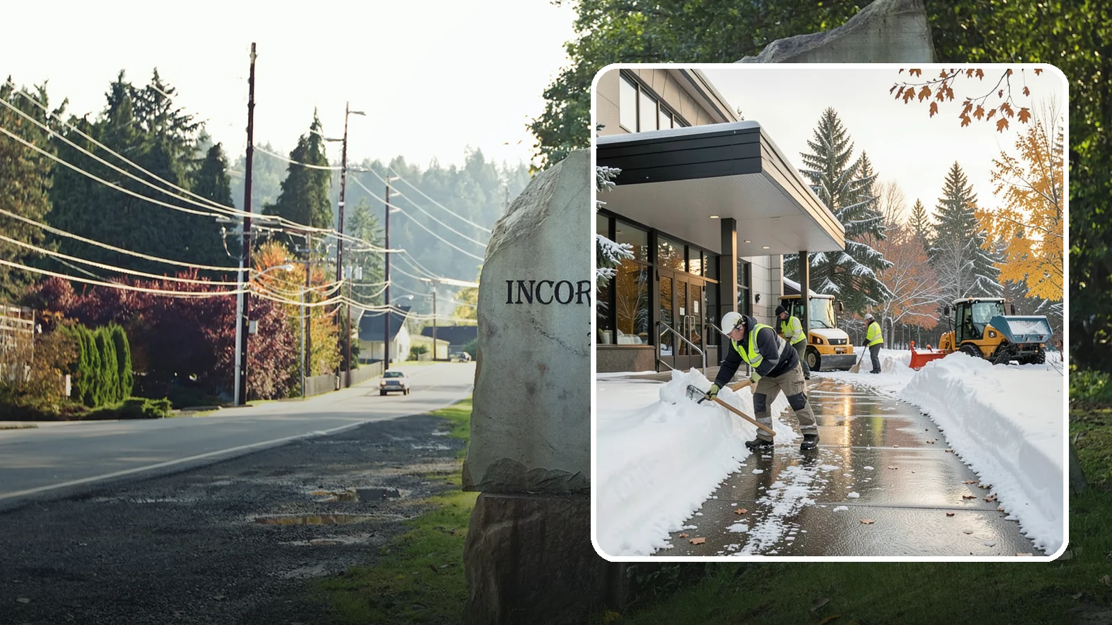 Building Entrance Clearing in Wilkeson, Pierce County, WA - We clear building entrances and their approaches so everyone can enter safely during Western Washington snow and ice.