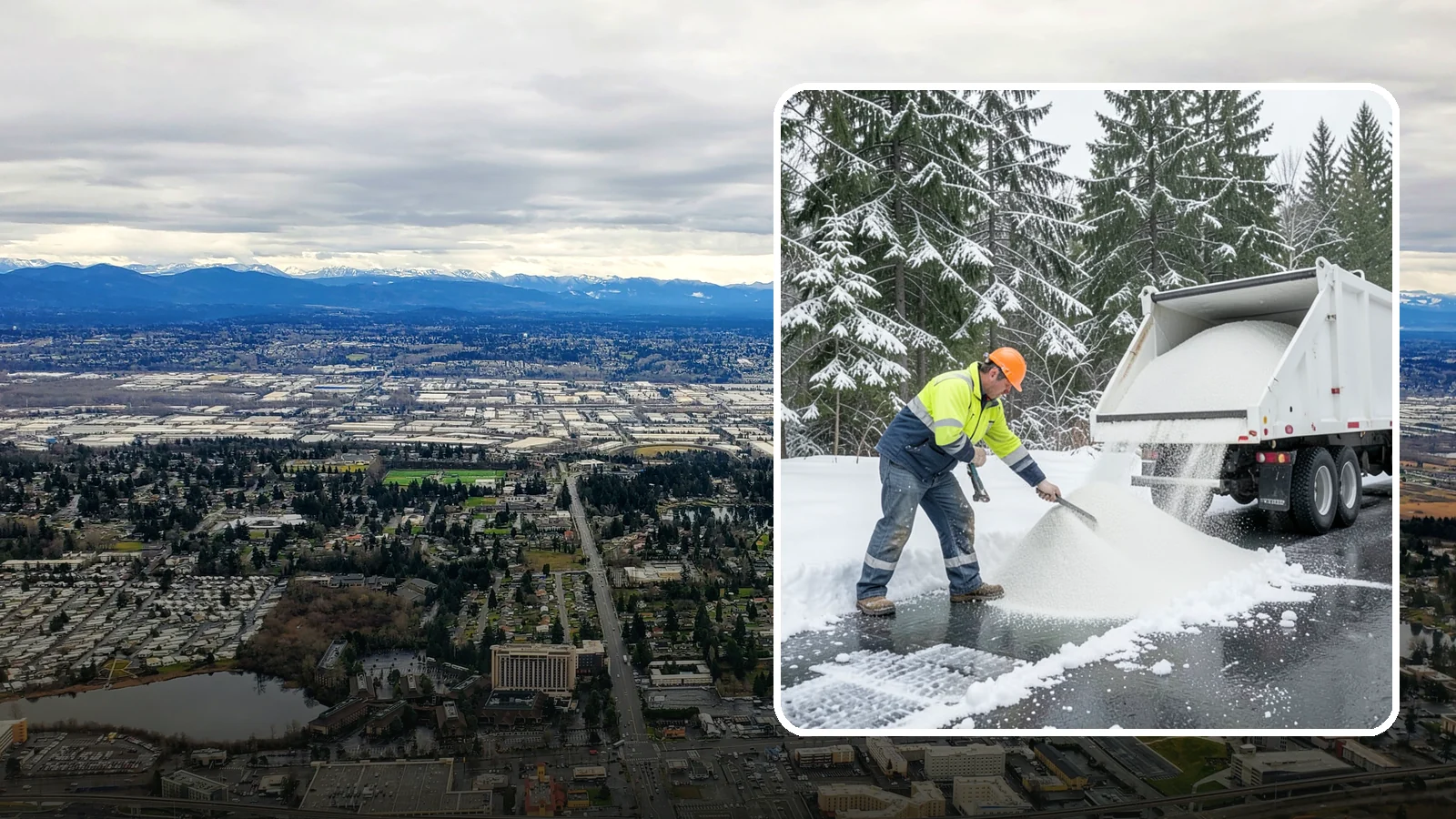 Bulk Salt Delivery in SeaTac, King County, WA - Bulk salt delivery keeps your on-site supply stocked so crews never run short during a prolonged cold snap.