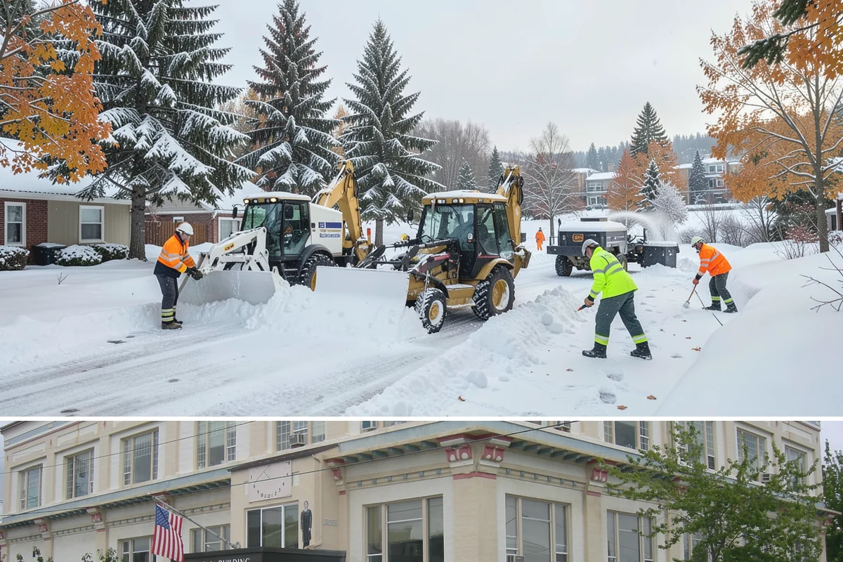 Bus Stop Clearing in Anacortes, Skagit County, WA - Prioritized before morning commute hours after any overnight snowfall in our winter season.