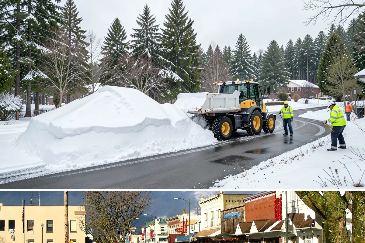 Bus Stop Clearing in Arlington, Snohomish County, WA - Prioritized before morning commute hours after any overnight snowfall in our winter season.