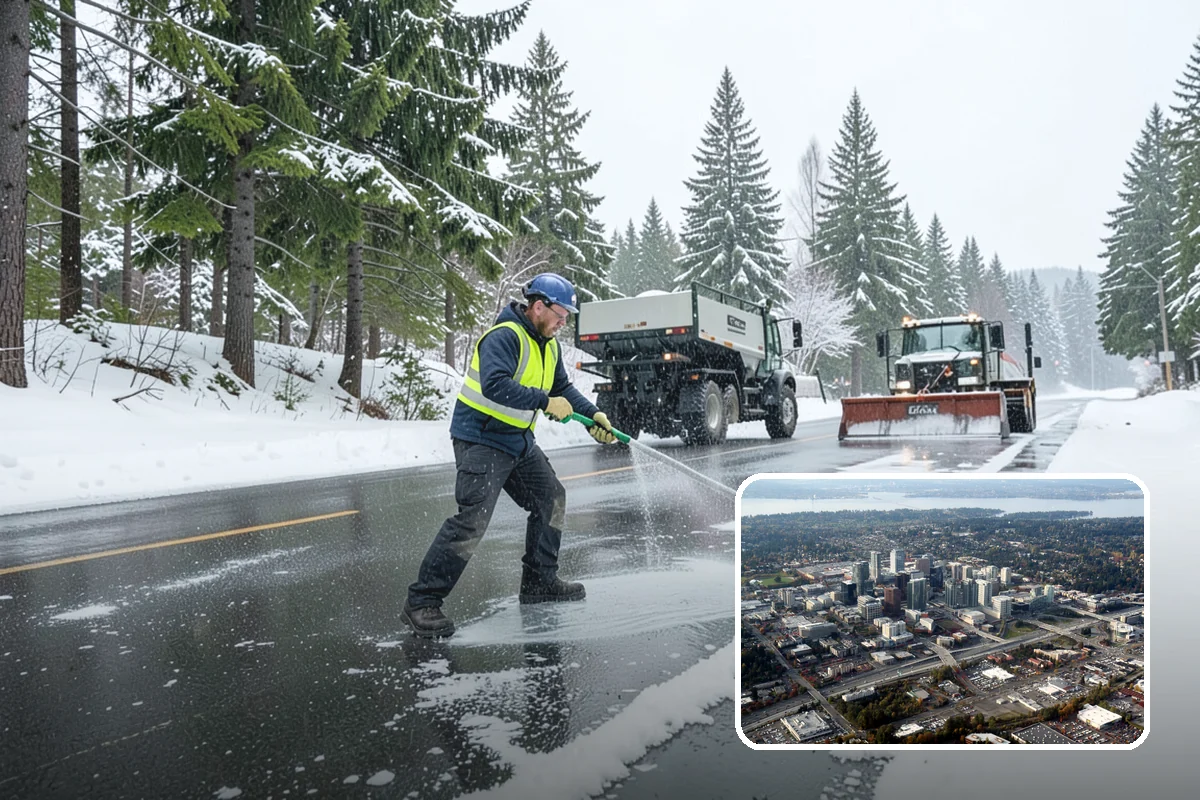 Bus Stop Clearing in Bellevue, King County, WA - Gives transit riders a safe path to board