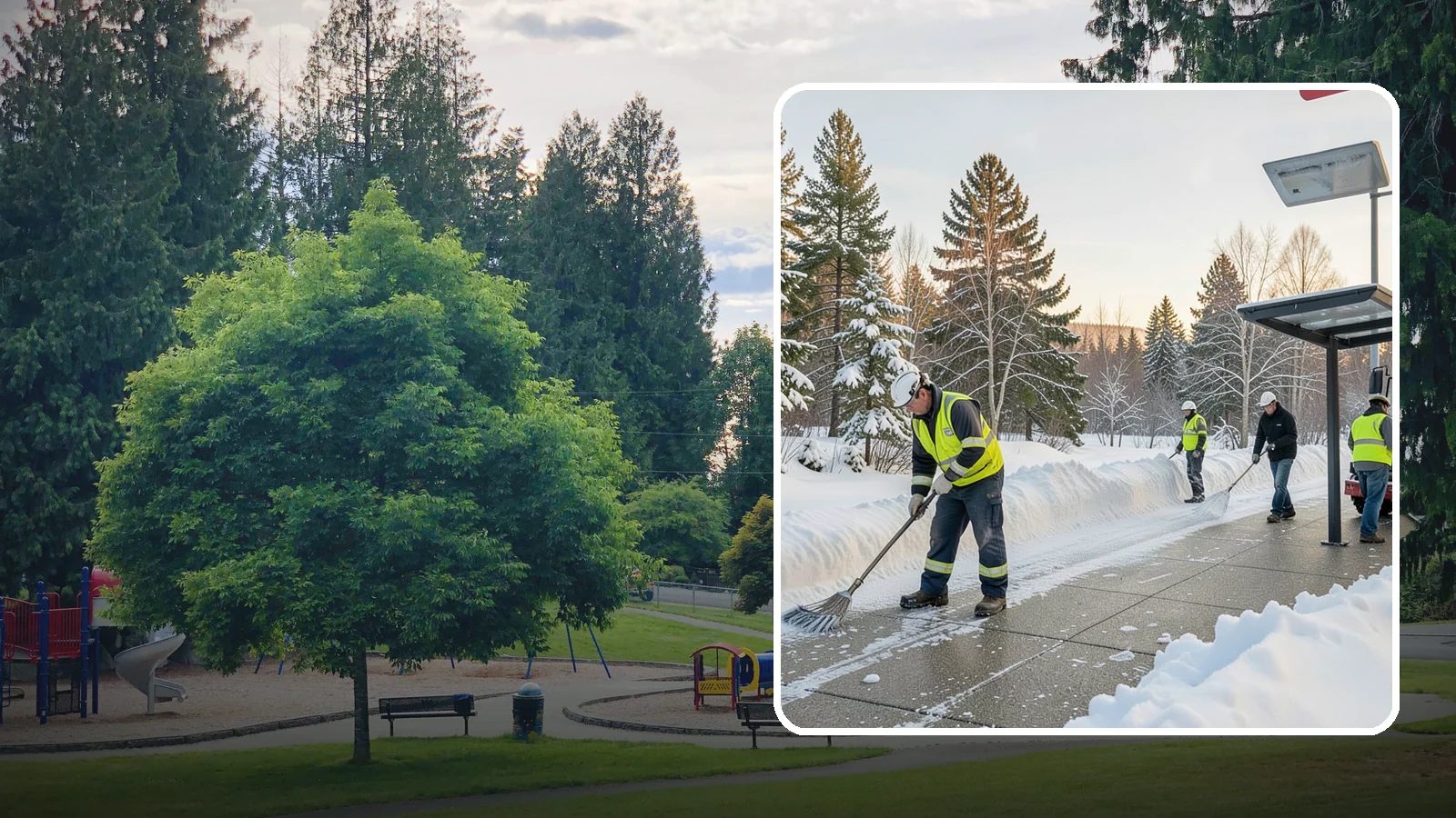 Bus Stop Clearing in Bonney Lake, Pierce County, WA - We clear bus stops, shelters, and boarding pads so transit riders board safely during Western Washington snow and ice.