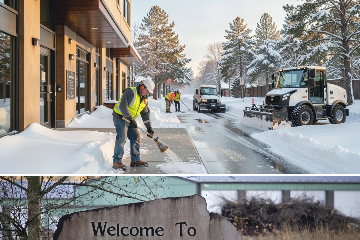 Bus Stop Clearing in Buckley, Pierce County, WA - Prioritized before morning commute hours after any overnight snowfall in our winter season.