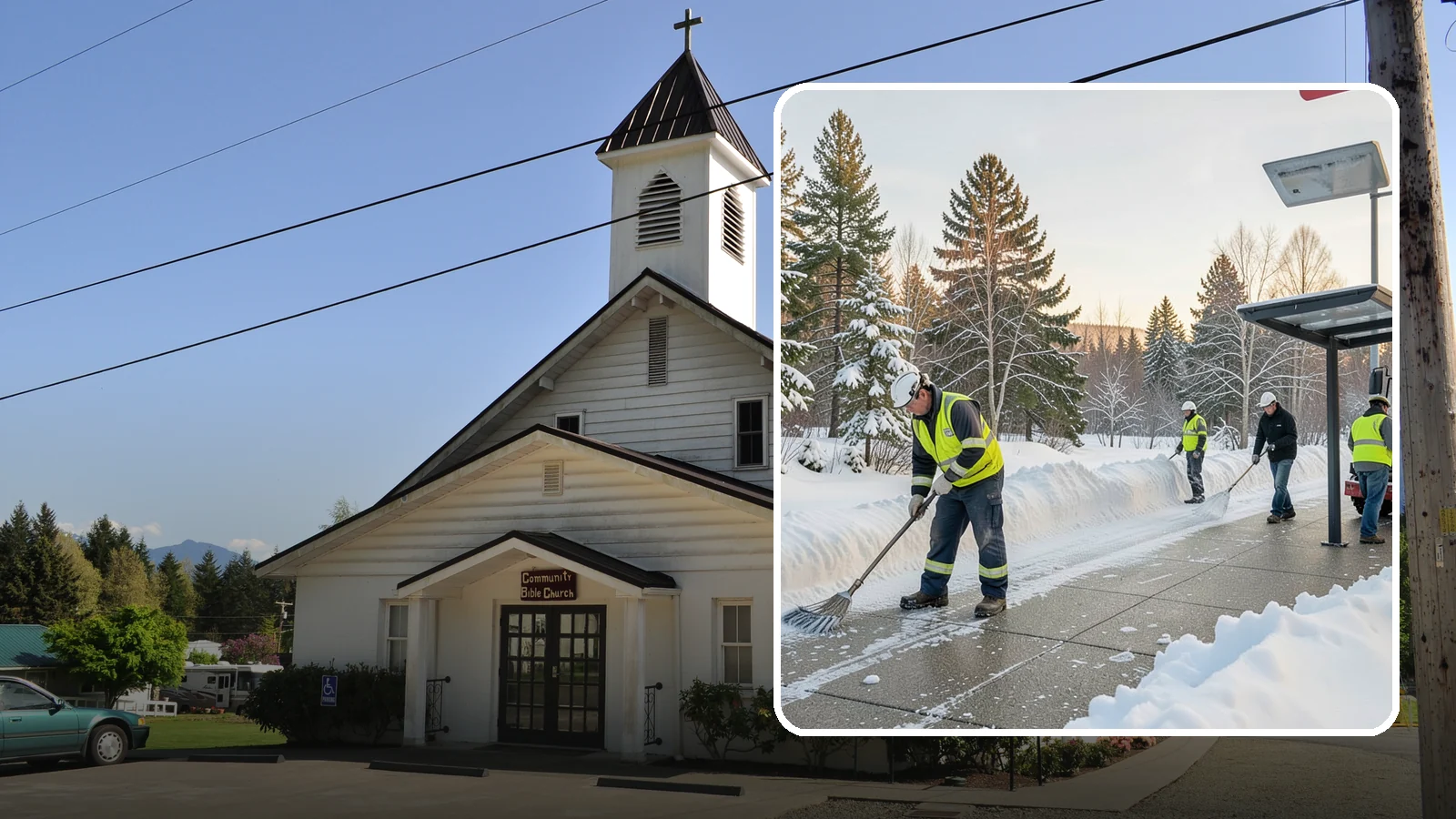 Bus Stop Clearing in Concrete, Skagit County, WA - We clear bus stops, shelters, and boarding pads so transit riders board safely during Western Washington snow and ice.
