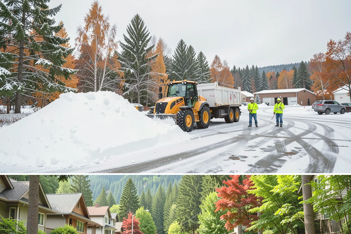 Bus Stop Clearing in Darrington, Snohomish County, WA - Prioritized before morning commute hours after any overnight snowfall in our winter season.