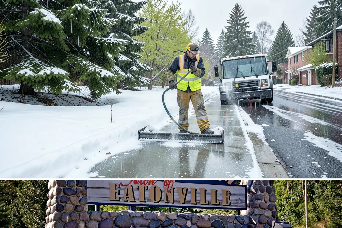 Bus Stop Clearing in Eatonville, Pierce County, WA - Prioritized before morning commute hours after any overnight snowfall in our winter season.
