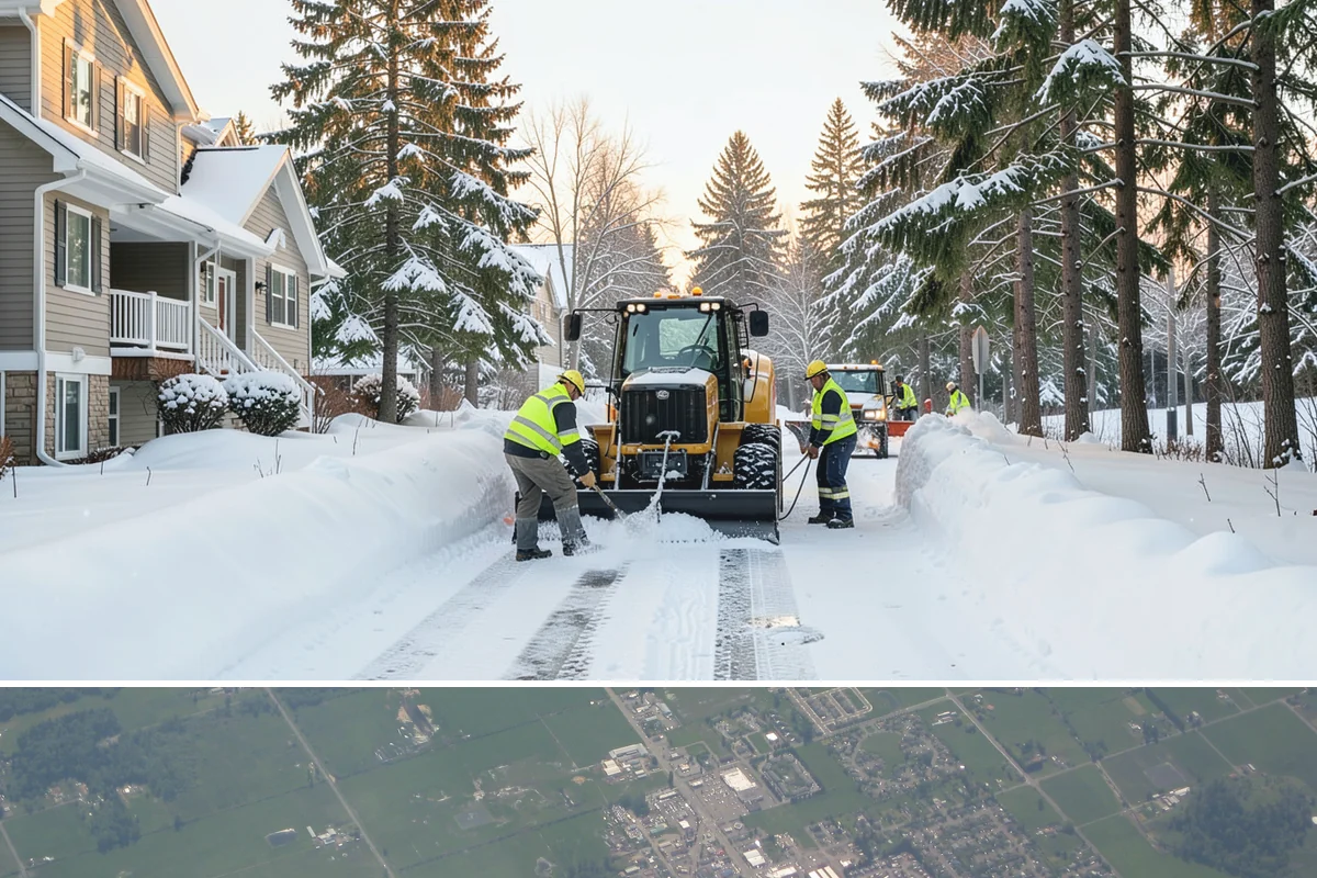 Bus Stop Clearing in Enumclaw, King County, WA - Prioritized before morning commute hours after any overnight snowfall in our winter season.