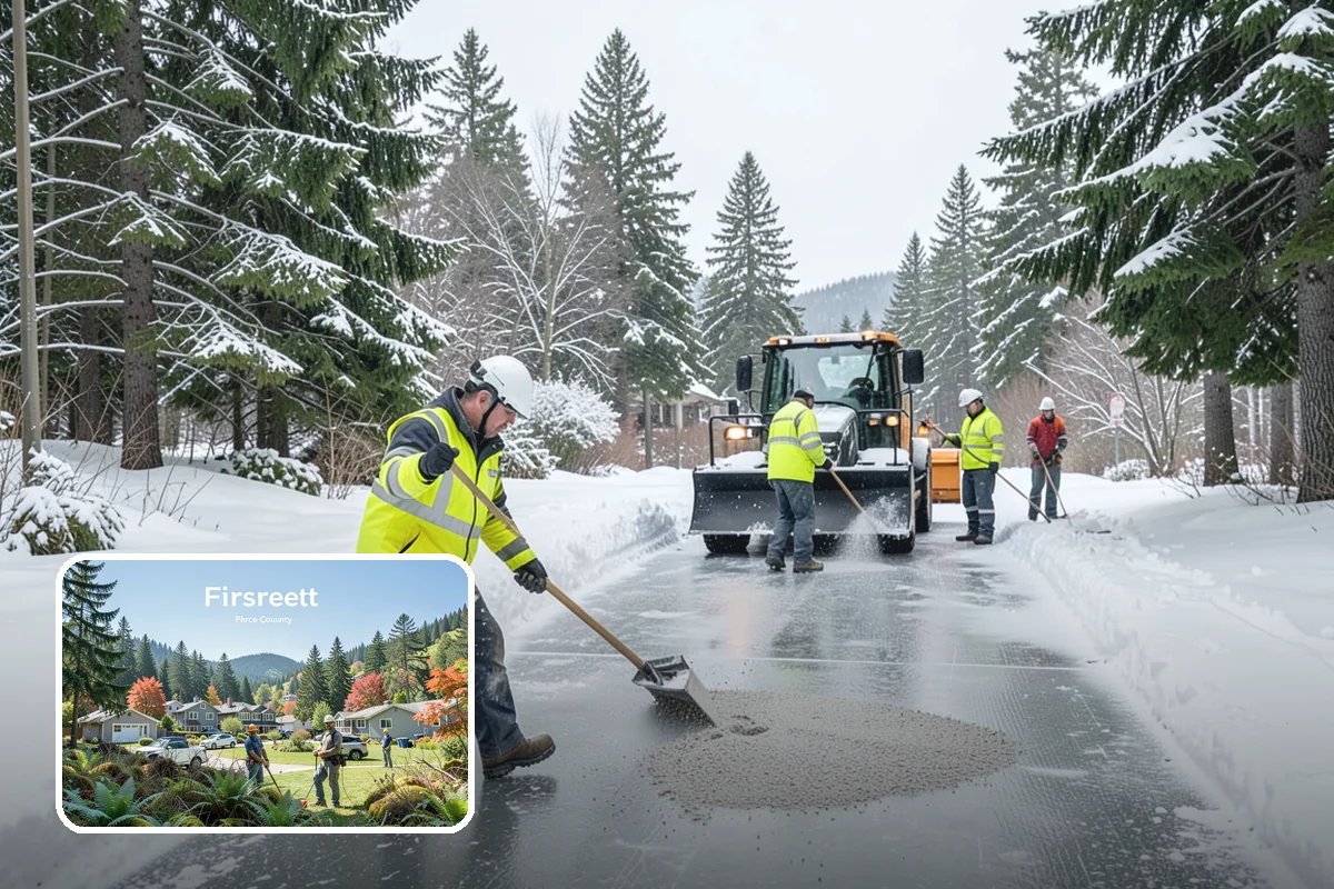 Bus Stop Clearing in Fircrest, Pierce County, WA - Gives transit riders a safe path to board