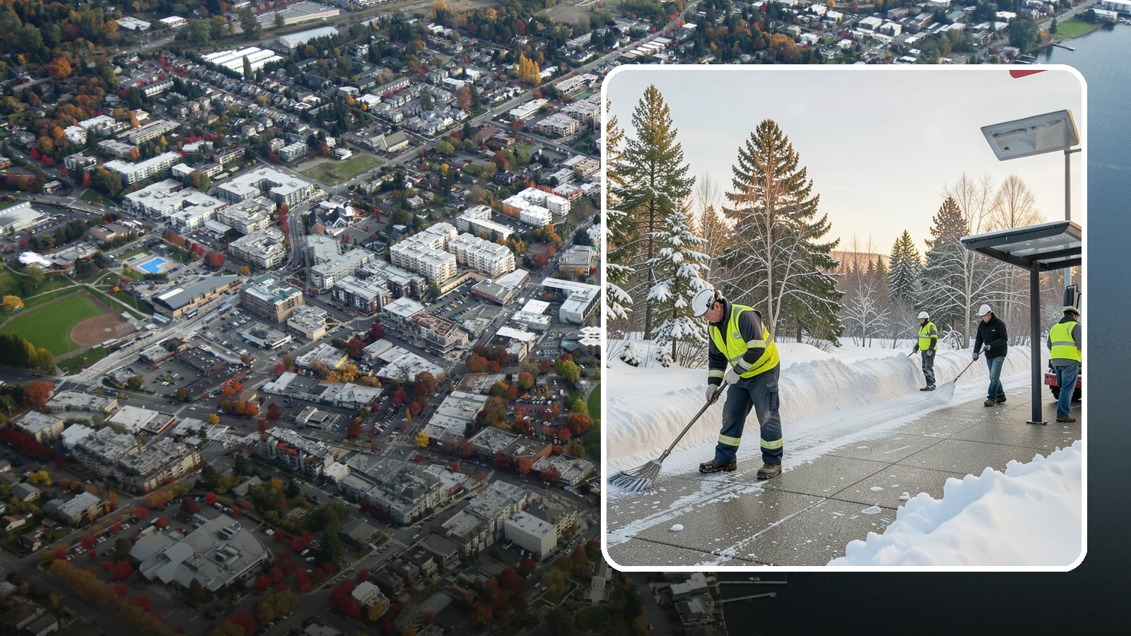 Bus Stop Clearing in Kirkland, King County, WA - We clear bus stops, shelters, and boarding pads so transit riders board safely during Western Washington snow and ice.