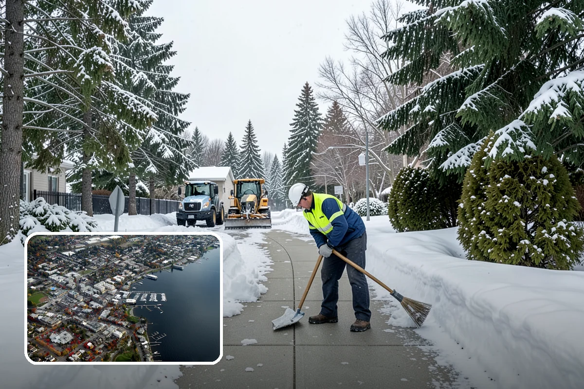 Bus Stop Clearing in Kirkland, King County, WA - Gives transit riders a safe path to board