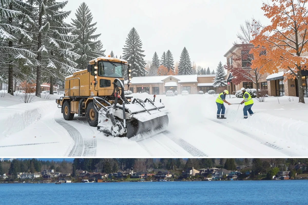 Bus Stop Clearing in Lake Stevens, Snohomish County, WA - Prioritized before morning commute hours after any overnight snowfall in our winter season.