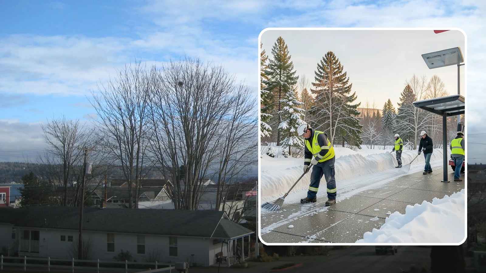 Bus Stop Clearing in Langley, Island County, WA - We clear bus stops, shelters, and boarding pads so transit riders board safely during Western Washington snow and ice.