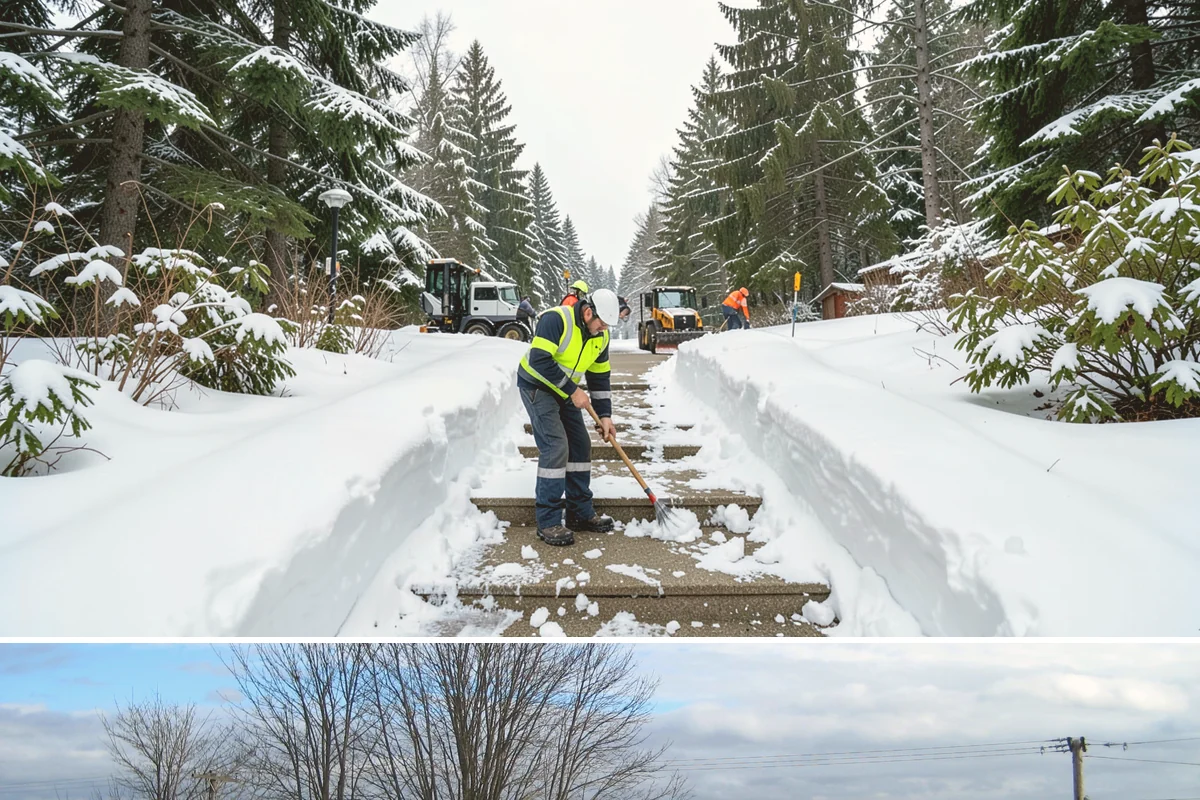 Bus Stop Clearing in Langley, Island County, WA - Prioritized before morning commute hours after any overnight snowfall in our winter season.