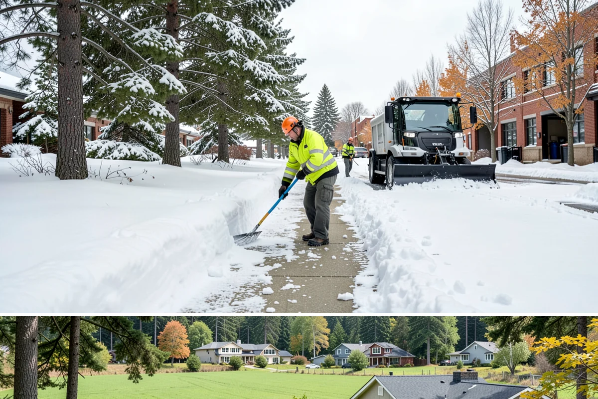 Bus Stop Clearing in Lyman, Skagit County, WA - Prioritized before morning commute hours after any overnight snowfall in our winter season.