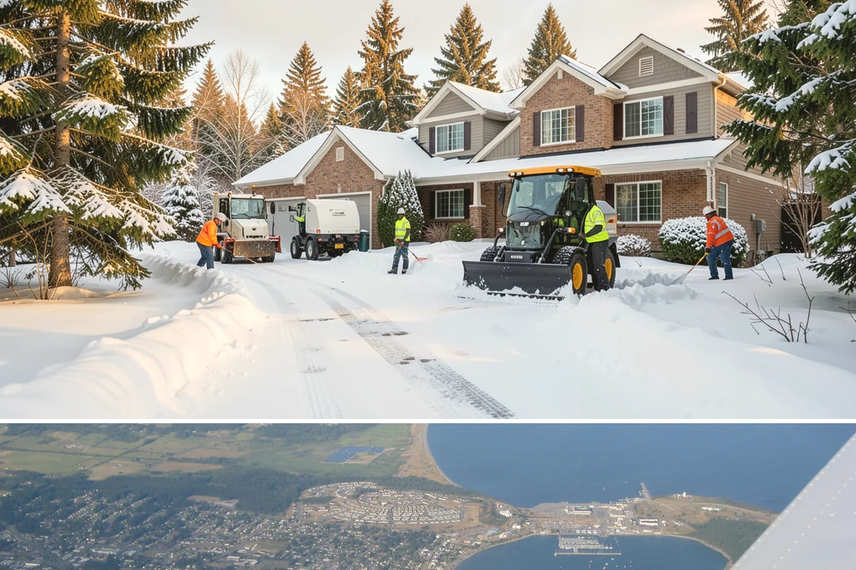 Bus Stop Clearing in Oak Harbor, Island County, WA - Prioritized before morning commute hours after any overnight snowfall in our winter season.