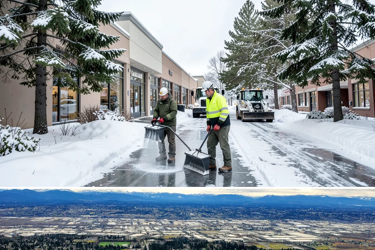 Bus Stop Clearing in SeaTac, King County, WA - Prioritized before morning commute hours after any overnight snowfall in our winter season.