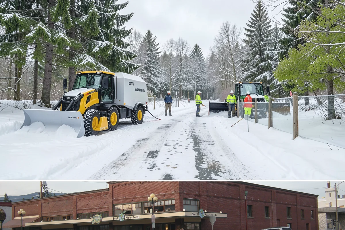 Bus Stop Clearing in Sedro-Woolley, Skagit County, WA - Prioritized before morning commute hours after any overnight snowfall in our winter season.