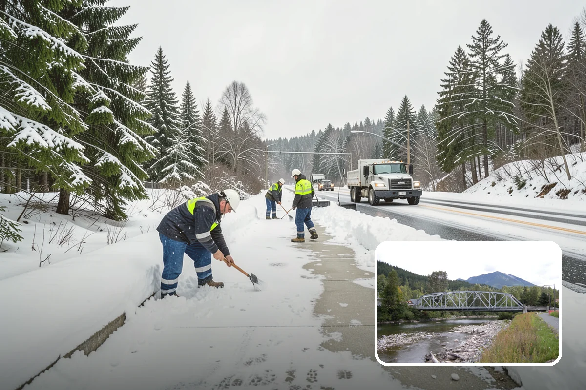 Bus Stop Clearing in Skykomish, King County, WA - Gives transit riders a safe path to board