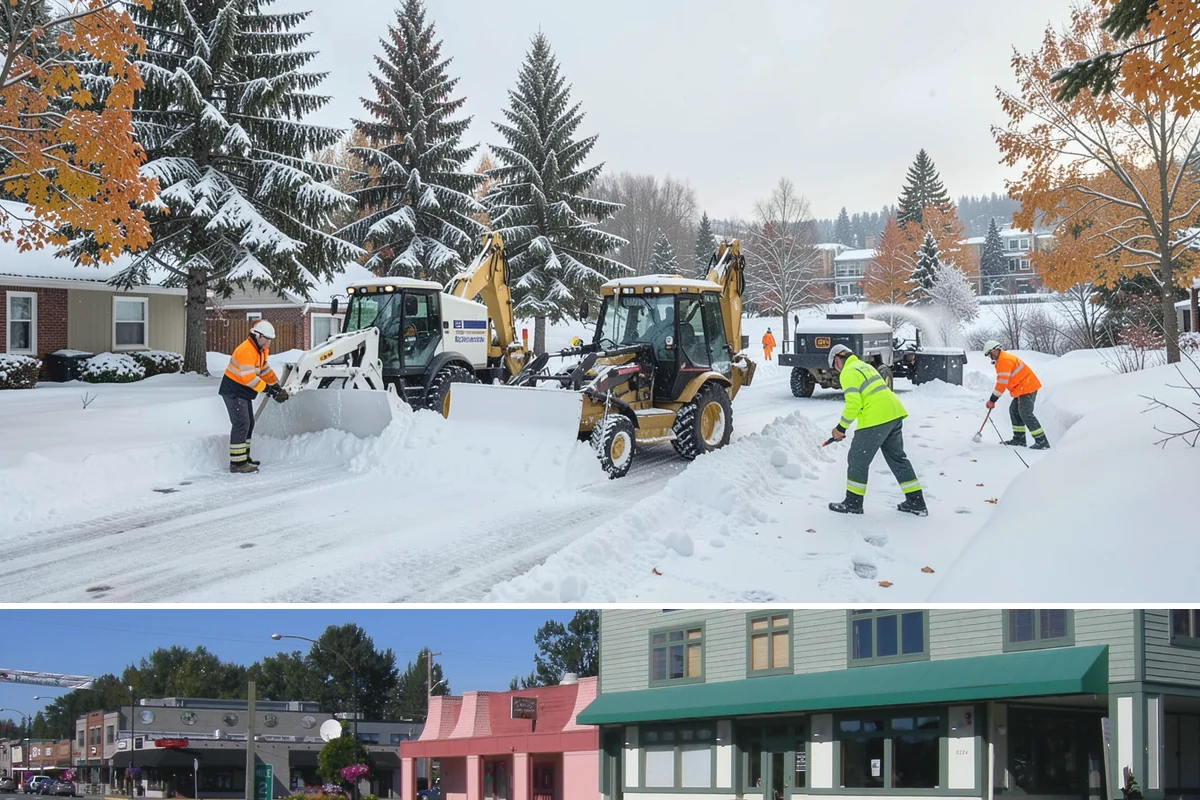 Bus Stop Clearing in Snoqualmie, King County, WA - Prioritized before morning commute hours after any overnight snowfall in our winter season.