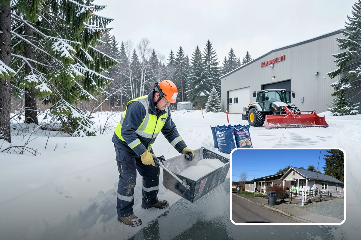 Bus Stop Clearing in South Prairie, Pierce County, WA - Gives transit riders a safe path to board