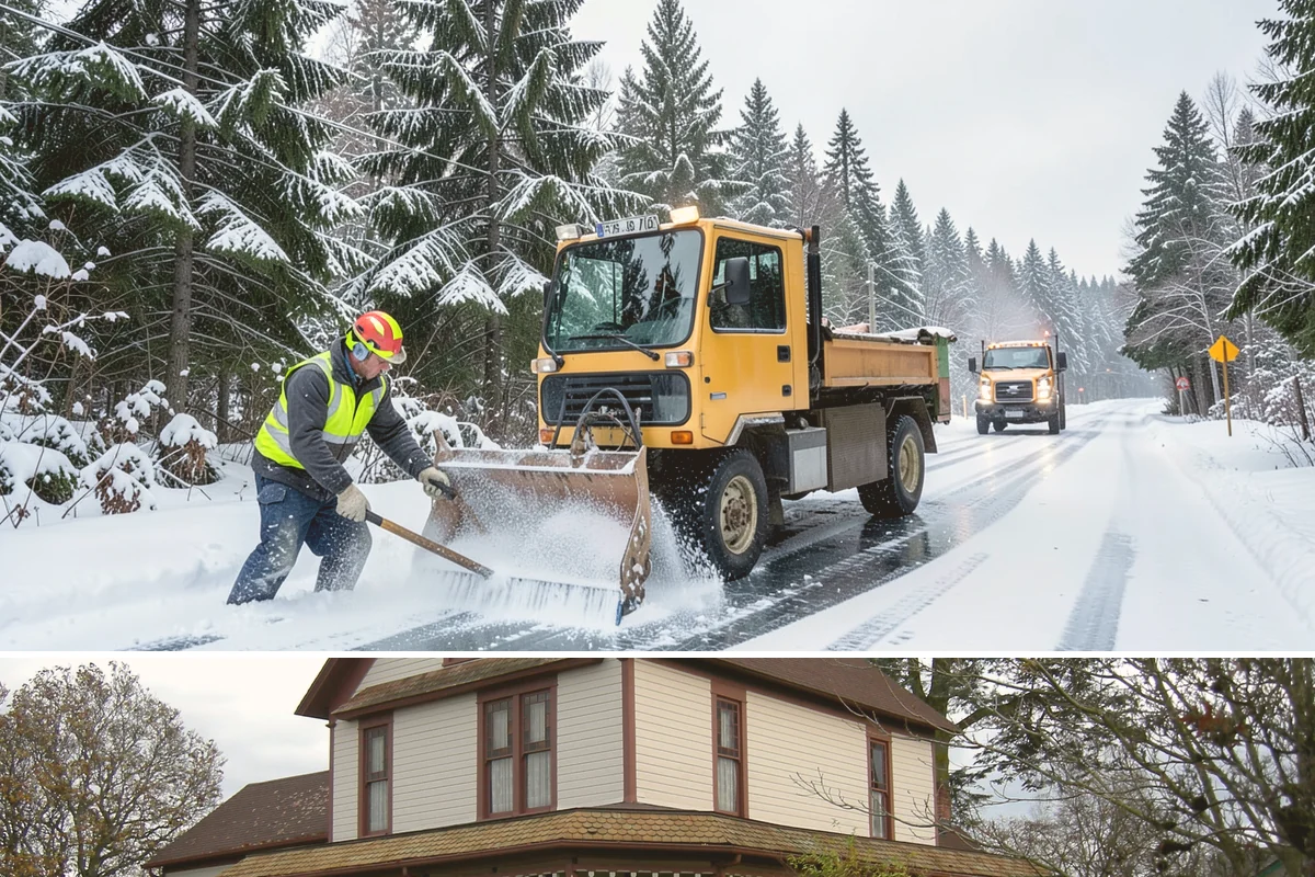 Bus Stop Clearing in Sumner, Pierce County, WA - Prioritized before morning commute hours after any overnight snowfall in our winter season.