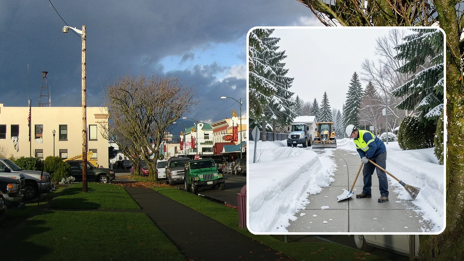 Business Entrance Clearing in Arlington, Snohomish County, WA - Keep your business's front doors, entry walks, and thresholds safe and welcoming through every Western Washington ice event.
