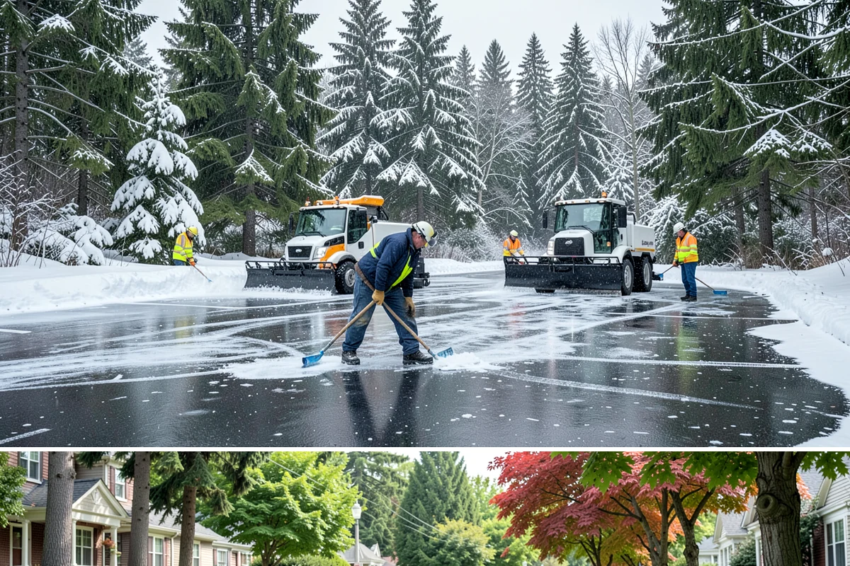 Business Entrance Clearing in Beaux Arts Village, King County, WA - Entrance clearing matters most during January's freeze-thaw cycles when shaded doorways stay icy well into the day.