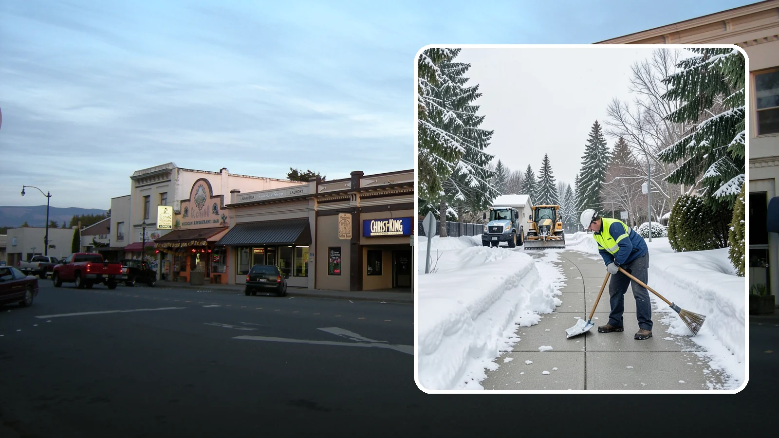 Business Entrance Clearing in Burlington, Skagit County, WA - Keep your business's front doors, entry walks, and thresholds safe and welcoming through every Western Washington ice event.