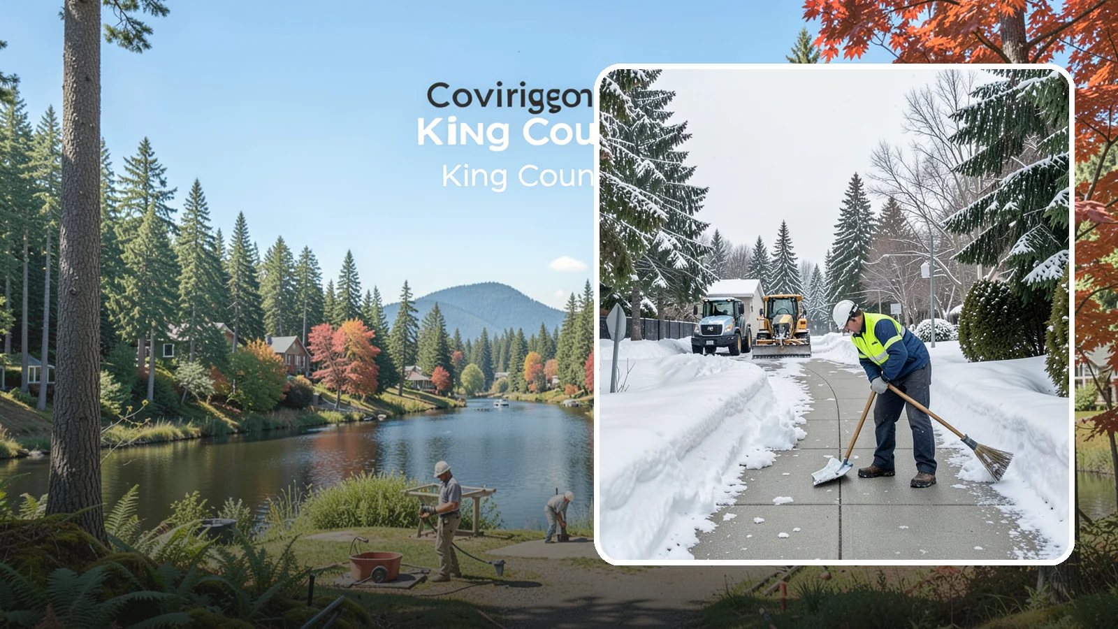 Business Entrance Clearing in Covington, King County, WA - Keep your business's front doors, entry walks, and thresholds safe and welcoming through every Western Washington ice event.