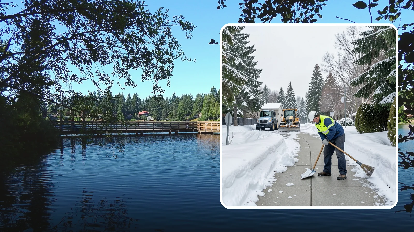 Business Entrance Clearing in Federal Way, King County, WA - Keep your business's front doors, entry walks, and thresholds safe and welcoming through every Western Washington ice event.