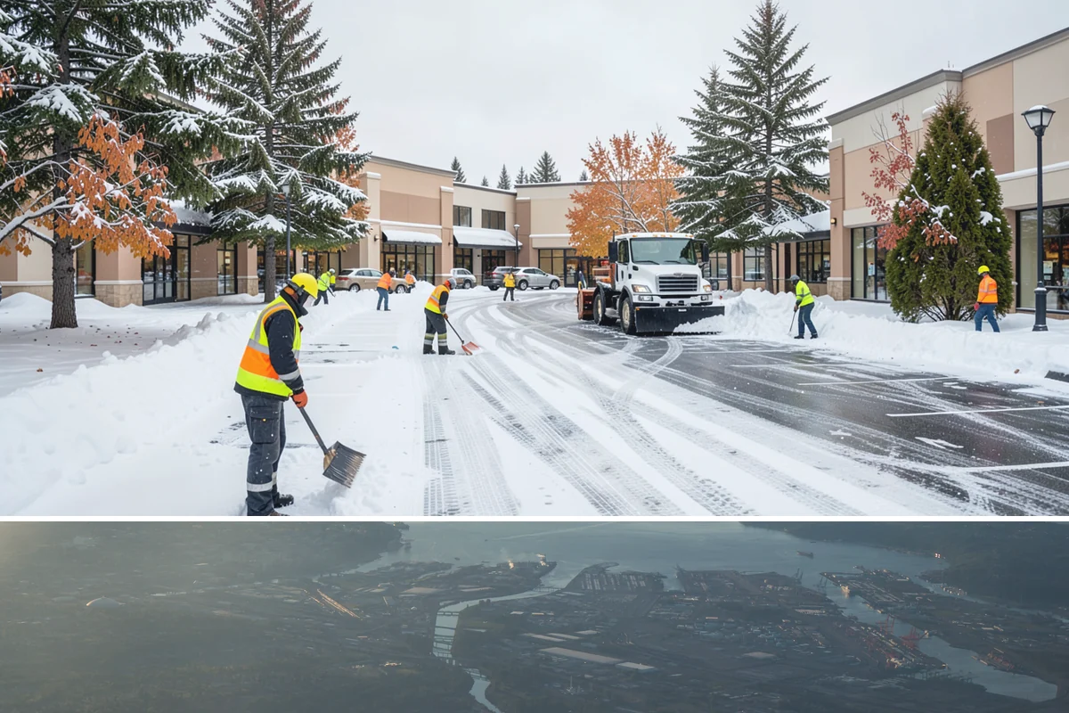 Business Entrance Clearing in Fife, Pierce County, WA - Entrance clearing matters most during January's freeze-thaw cycles when shaded doorways stay icy well into the day.